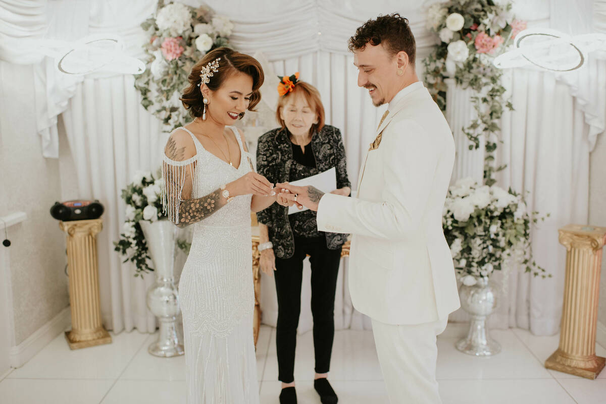 Charolette Richards is shown in her final wedding ceremony, with Stevana and Jake Coby from A L ...