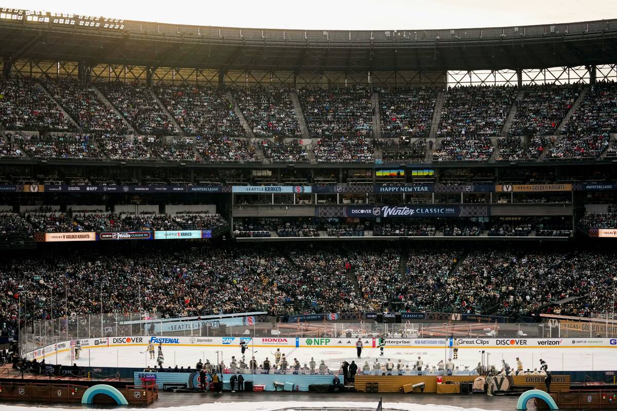 The Seattle Kraken and the Vegas Golden Knights play during the third period of an NHL Winter C ...