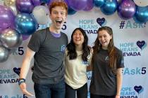 Hope Mean Nevada's teen committee is co-chaired by, from left, Cooper Cunningham, Ella King and ...