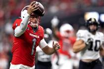 UNLV quarterback Jayden Maiava (1) runs into the end zone for a touchdown during the second hal ...