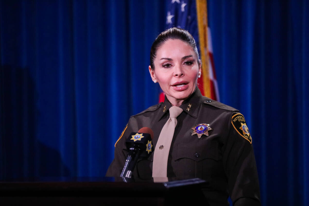 Assistant Sheriff Sasha Larkin speaks to the press regarding updates on an officer involved sho ...