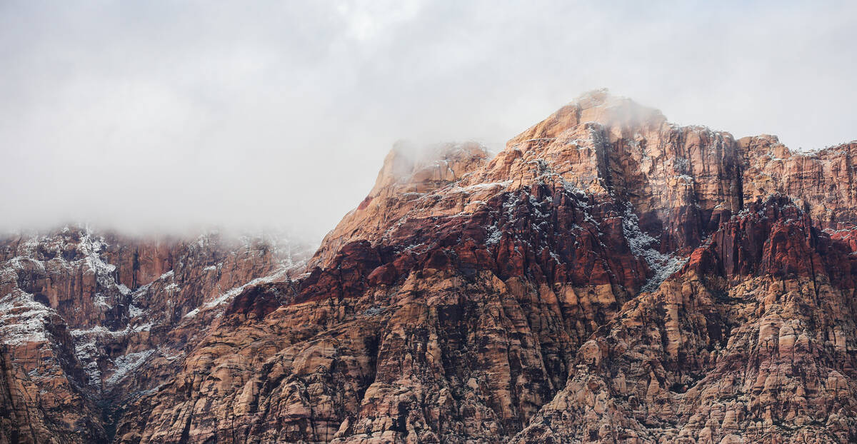 A dusting of snow blankets Red Rock Canyon on Wednesday, Jan. 3, 2024, in Las Vegas. (Daniel Pe ...