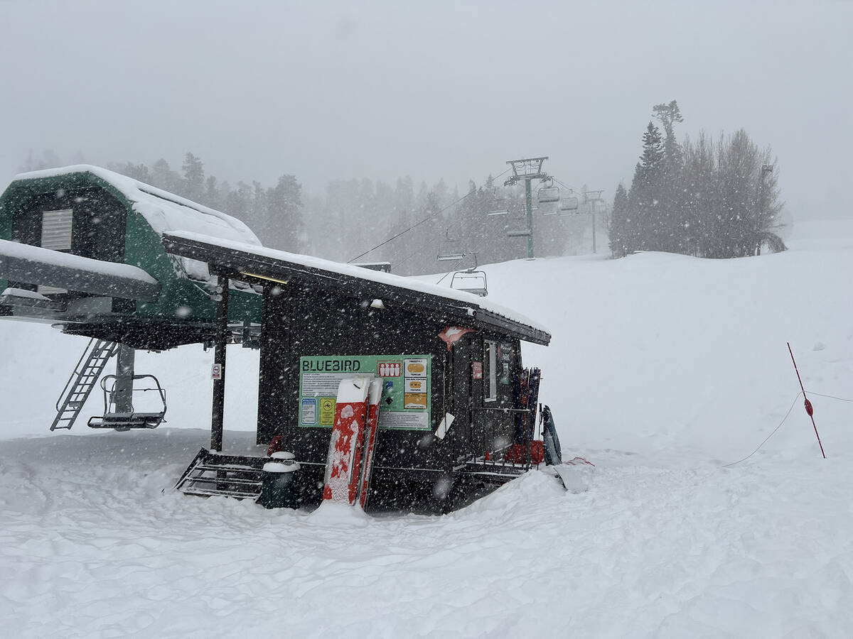 Lee Canyon reported 9 inches of snow as of 3:30 p.m. Wednesday, Jan. 3, 2024, with more expecte ...