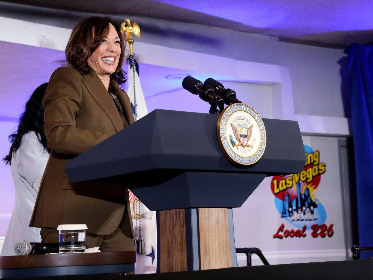 Vice President Kamala Harris speaks to Culinary Union members and guests at union headquarters ...