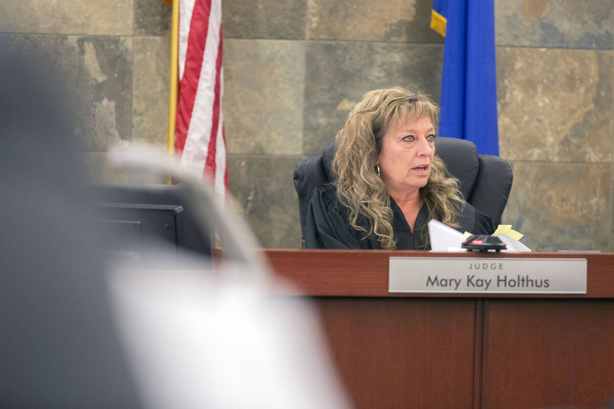 File photo of District Judge Mary Kay Holthus. (Elizabeth Page Brumley/Las Vegas Review-Journa ...