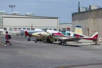 Planes parked at the North Las Vegas Airport on Monday, Aug. 8, 2022, in North Las Vegas. (L.E. ...