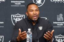 Champ Kelly, Raiders interim general manager, speaks during the press conference at Intermounta ...