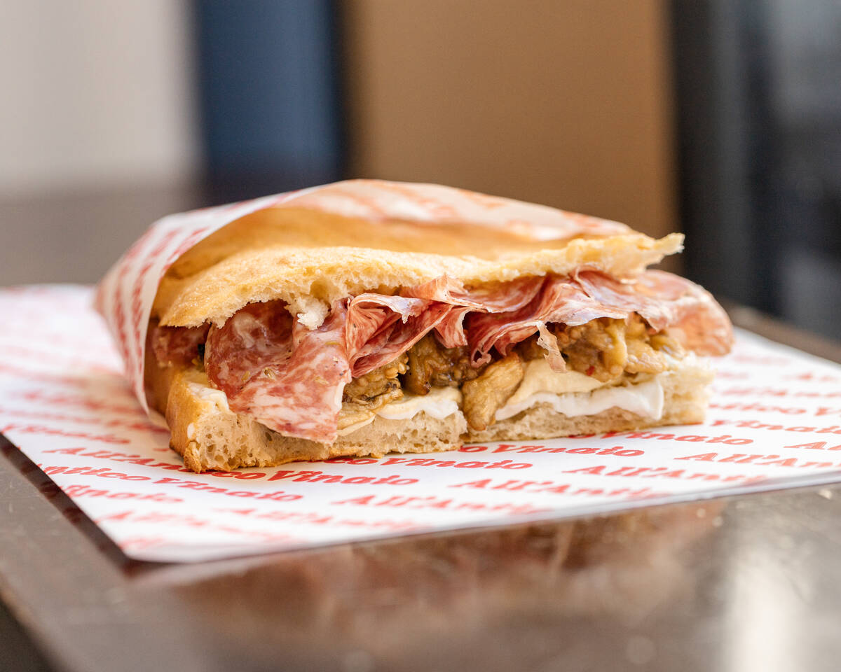 La Favolosa sandwich from All'Antico Vinaio, often called the world's best sandwich shop. The s ...
