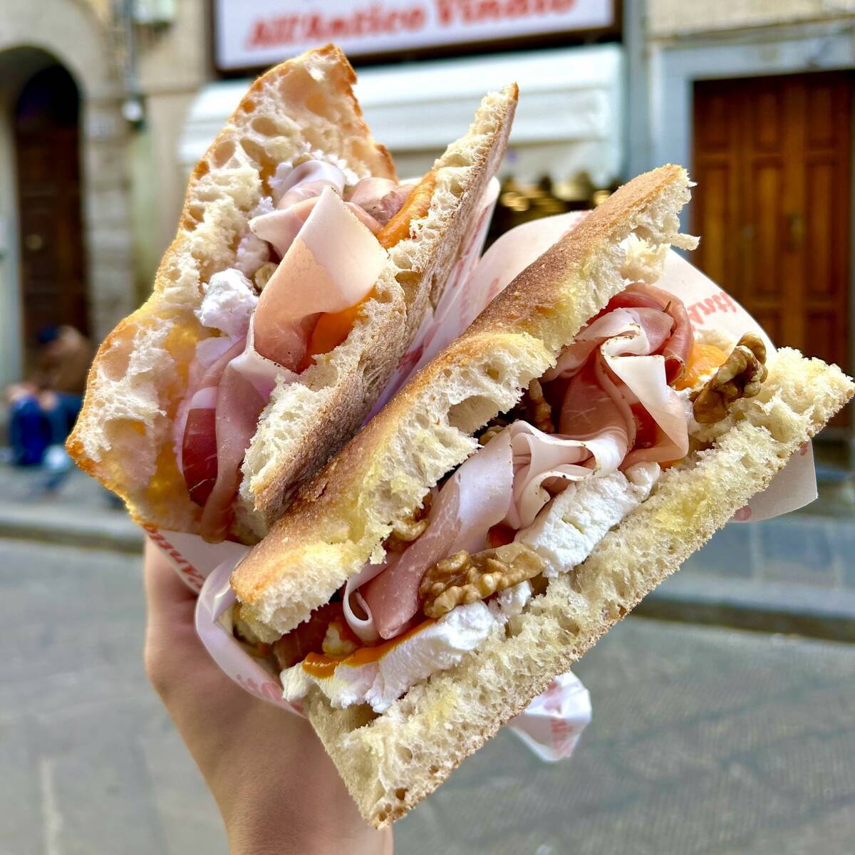 Sandwiches from All'Antico Vinaio, often called the world's best sandwich shop. The store, foun ...