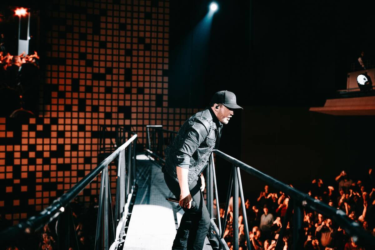 Luke Bryan is shown in his final performance at Resorts World Theatre on Jan. 6, 2024. (Eder Ac ...