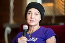 Irish singer-songwriter Sinead O'Connor attends a press event during the Budapest Spring Festiv ...