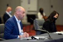 Las Vegas Convention and Visitors Authority outgoing chief financial officer Ed Finger speaks d ...