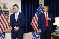 Former President Donald Trump's attorney John Lauro, speaks to the media before Trump, at a Was ...