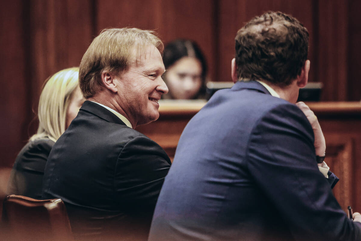 Jon Gruden is seen during oral arguments for a legal fight between Gruden and the NFL at the Ne ...