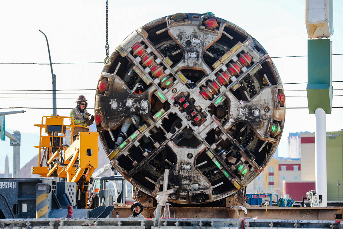 One of two boring machines on land the Boring Company recently purchased across from UNLV for a ...