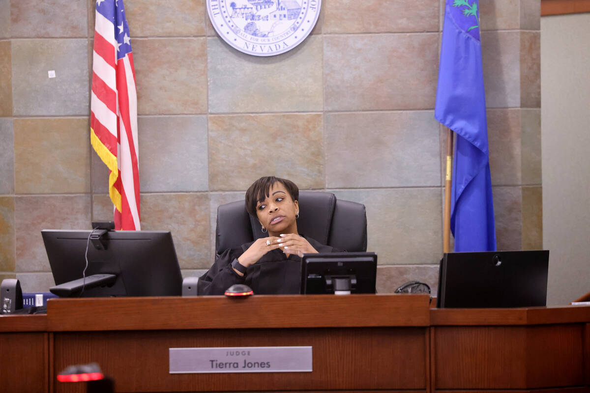 District Judge Tierra Jones presides during sentencing for Tattiyona Wilson at the Regional Jus ...