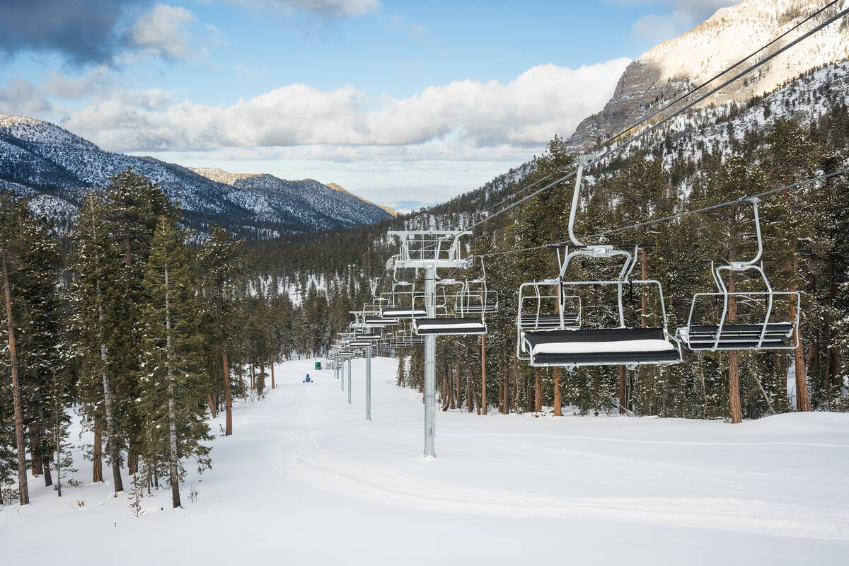 The Ponderosa, a fourth lift, begins operations at Lee Canyon Ski Resort on Friday morning, the ...