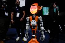 The Mirokai robot by Enchanted Tools is seen during CES Unveiled before the start of the CES te ...
