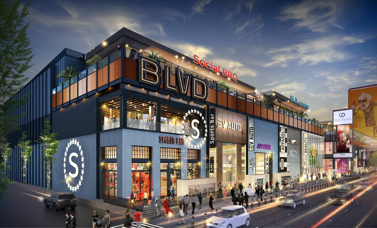A rendering for the BLVD retail center that is under construction on the Las Vegas Strip and co ...