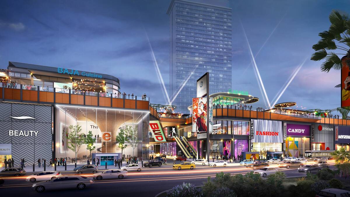 A rendering for the BLVD retail center that is under construction on the Las Vegas Strip and co ...