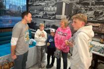 Competitive eating champion Joey Chestnut chats with fans during a meet-and-greet at Siegel’s ...
