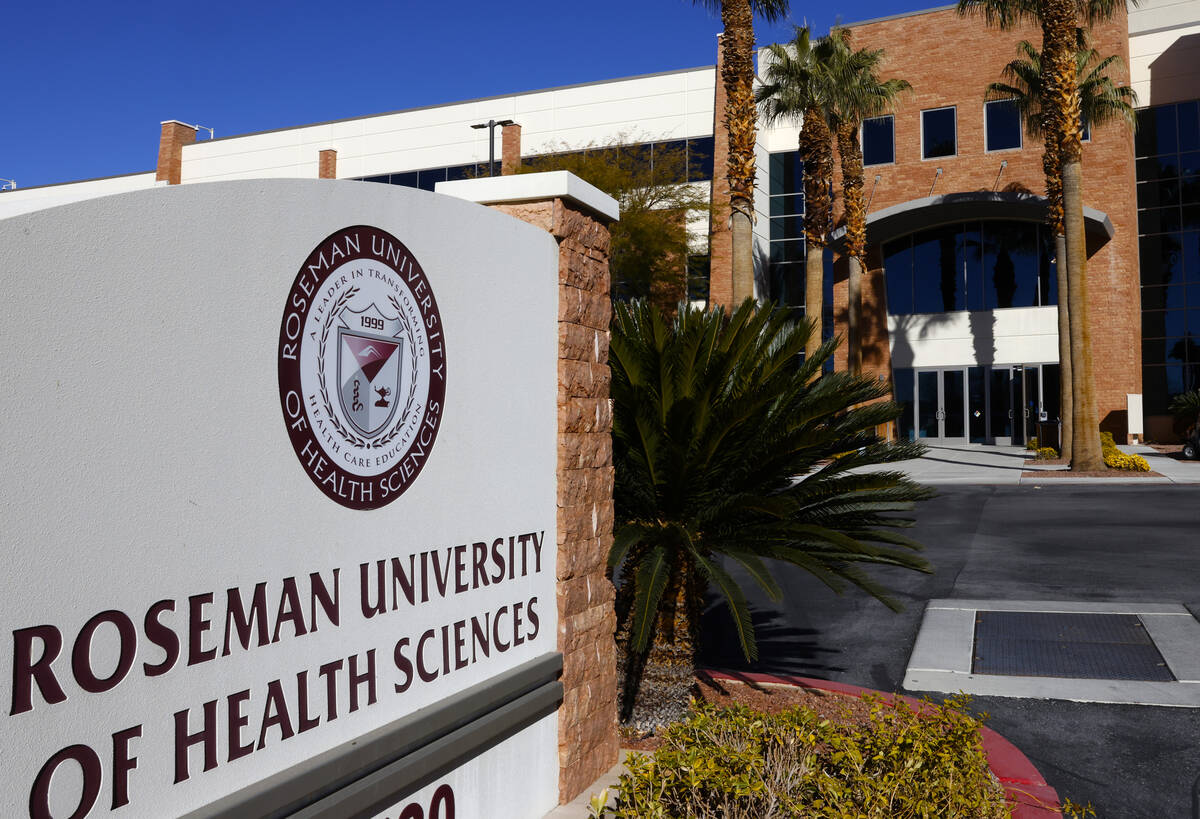 Roseman University Summerlin campus is shown, on Tuesday, Jan. 16, 2024, in Las Vegas. (Bizuaye ...