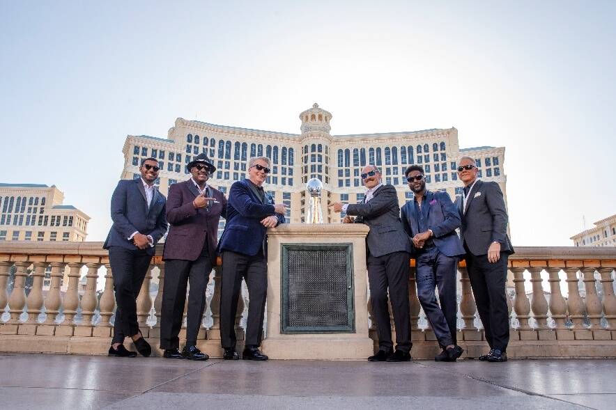 Members of the CBS Sports broadcast team are shown at Bellagio on the Strip. The network plans ...