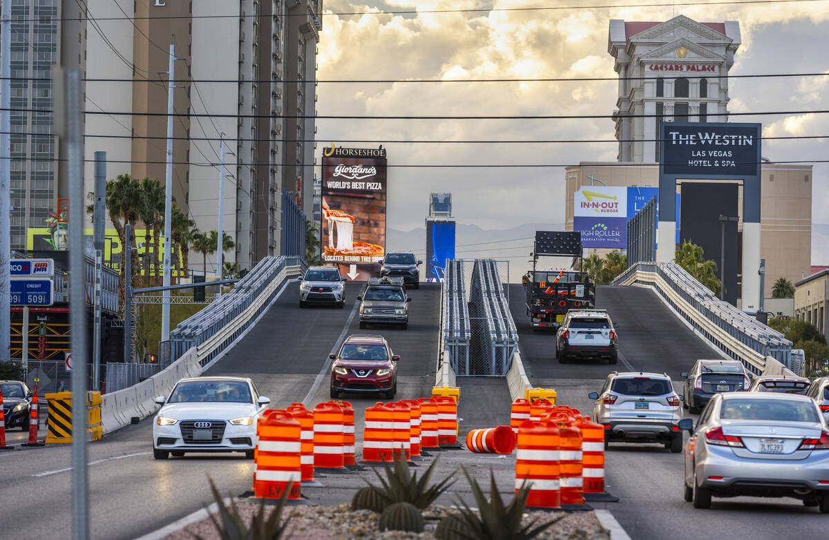 The temporary bridge on Flamingo Road over Koval Lane still remains from last month's Formula O ...