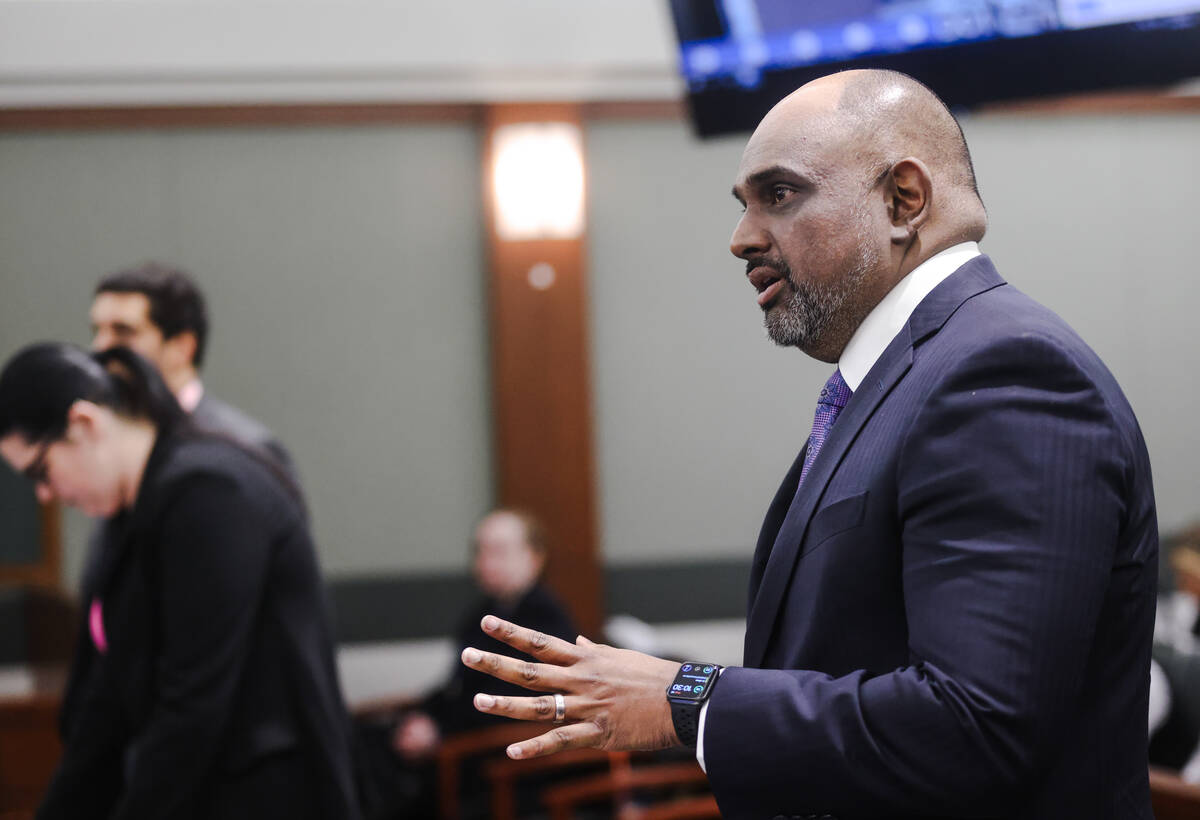 Chief Deputy District Attorney Binu Palal addresses the court at a sentencing for Ruben Robles, ...