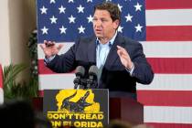 Republican Florida Governor Ron DeSantis speaks during a campaign rally. (AP Photo/Lynne Sladky)