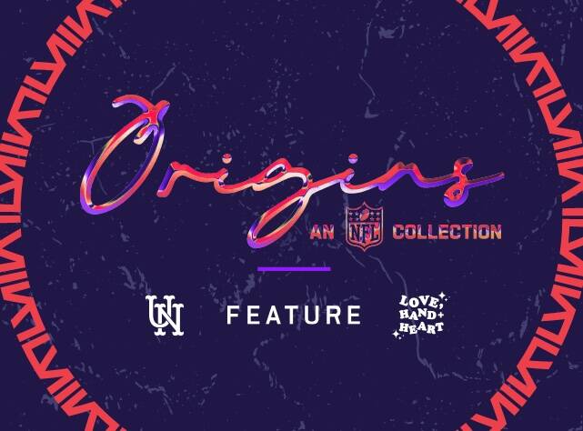 The logo for Origins: an NFL collection which features Super Bowl themed apparel created by Las ...