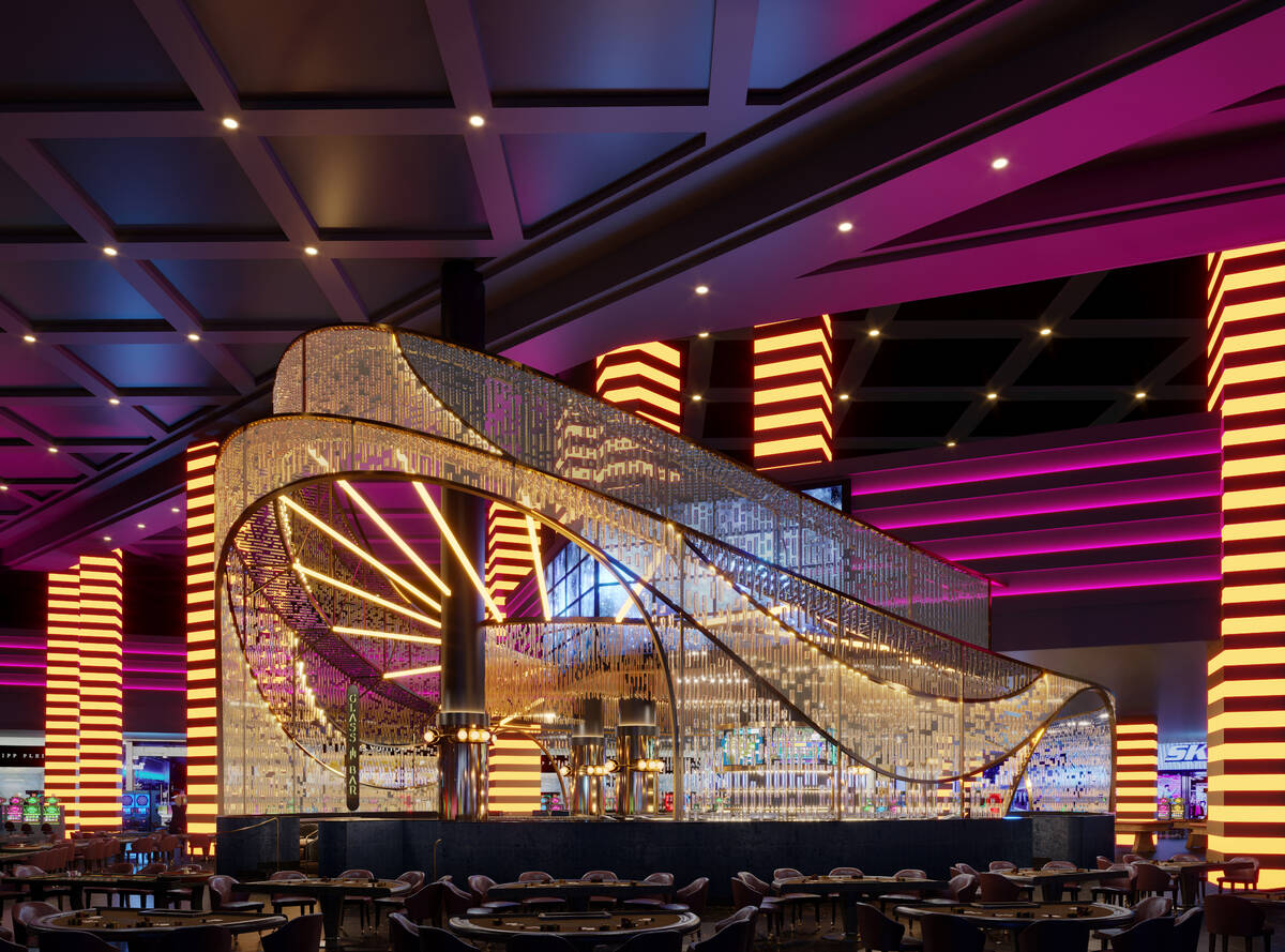 A rendering of Glass Bar, which is scheduled to debut in winter 2024 at Planet Hollywood on the ...