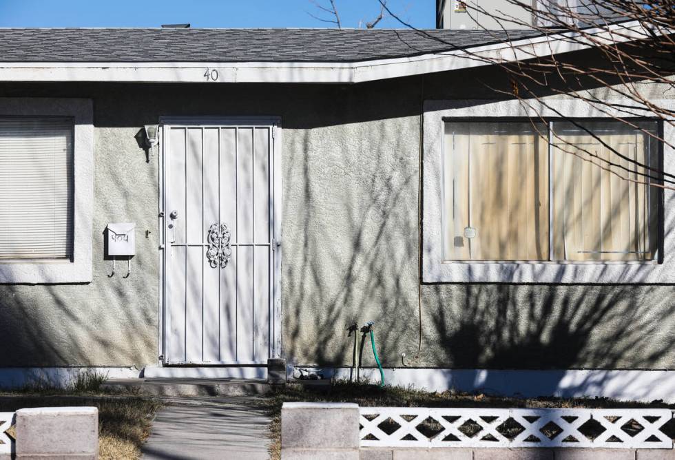 The former home of Eddie Buford in North Las Vegas on Jan. 16, 2024. (Rachel Aston/Las Vegas Re ...