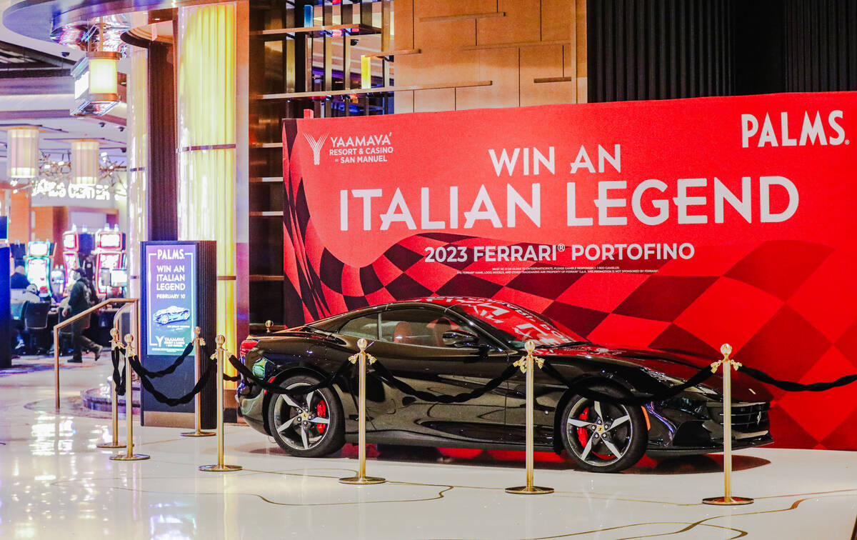 A 2023 Ferrari Portofino that will be given away in a drawing the weekend of the Super Bowl in ...