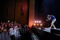 Post Malone performs onstage as Fontainebleau Las Vegas rings in 2024 at Fontainebleau Las Vega ...