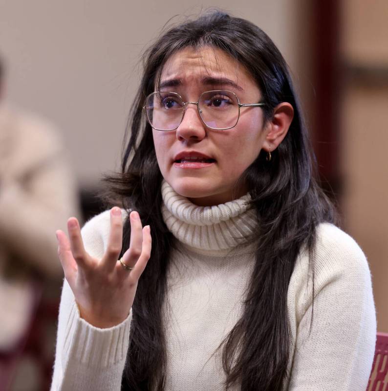 UNLV mass shooting survivor Carolyn Salvador Avila speaks during a roundtable discussion with R ...