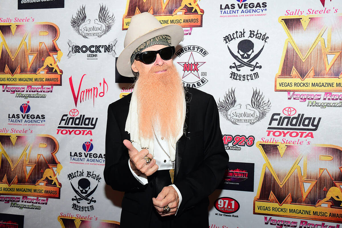 ZZ Top co-founder and rock legend Billy F. Gibbons is shown at the “Vegas Rocks! Magazine Mus ...