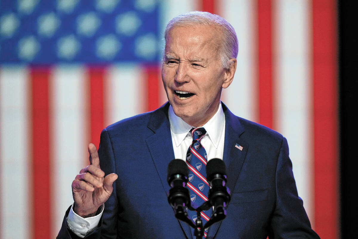 President Joe Biden speaks in Blue Bell, Pa., on Jan. 5, 2024. (AP Photo/Matt Rourke)