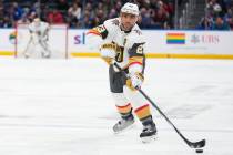 Vegas Golden Knights' Alec Martinez (23) during the third period of an NHL hockey game against ...