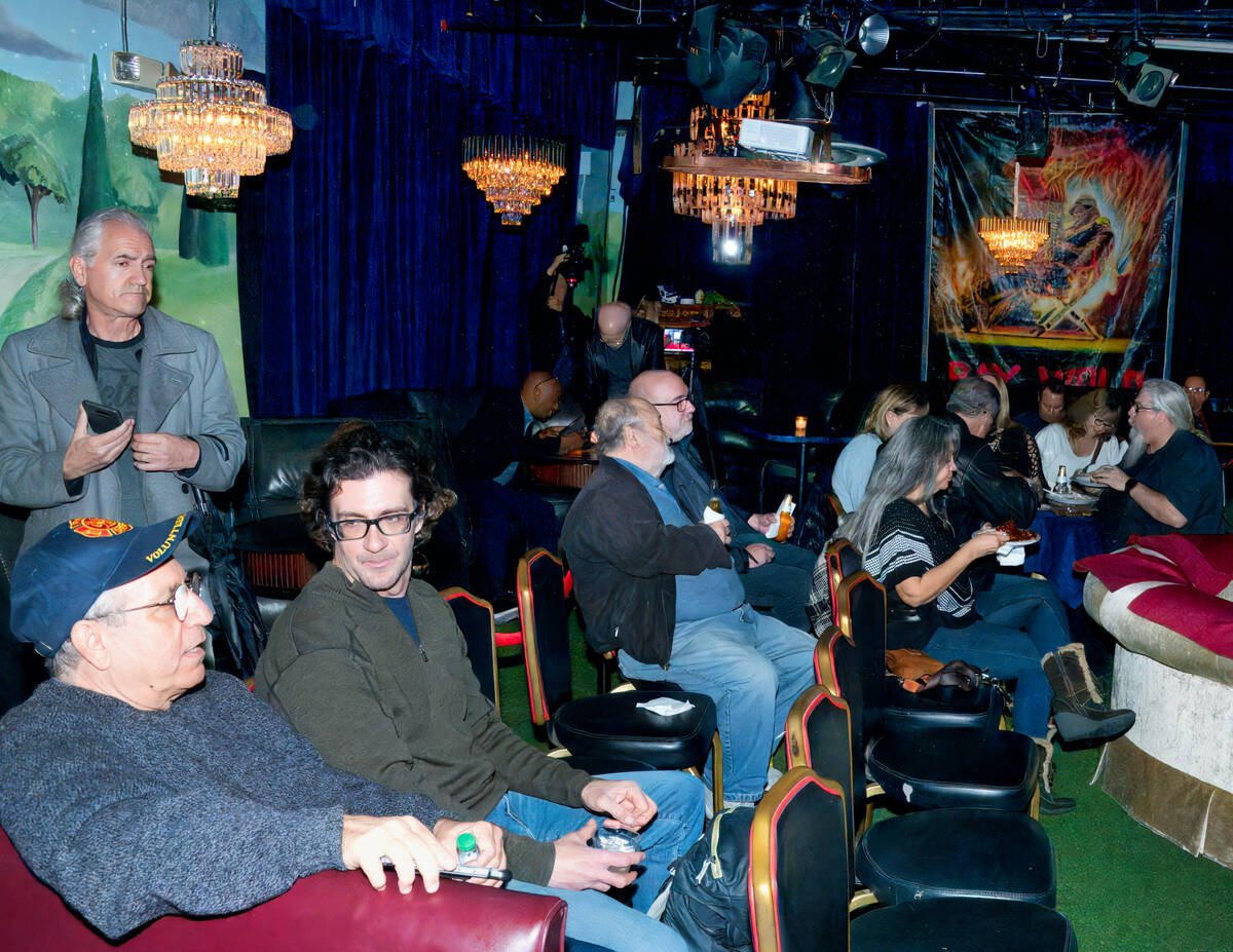The open-house showroom audience is shown at the opening of Ray's Comedy World entertainment ve ...