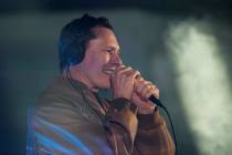 Tiesto performs during an opening ceremony for the Formula One Las Vegas Grand Prix auto race, ...