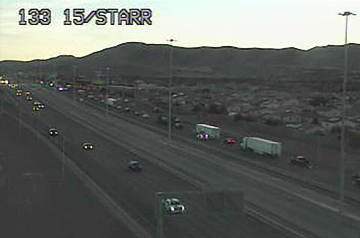 Interstate 15 at Starr Avenue looking southbound about 4:50 p.m. Friday, Jan. 26, 2024. (RTC)