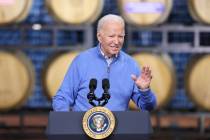 President Joe Biden speaks at Earth Rider Brewery, Thursday, Jan. 25, 2024, in Superior, Wis. ( ...