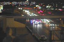 Southbound U.S. 95 traffic is stopped after a fatal motorcycle-SUV collision on Friday, Jan. 26 ...