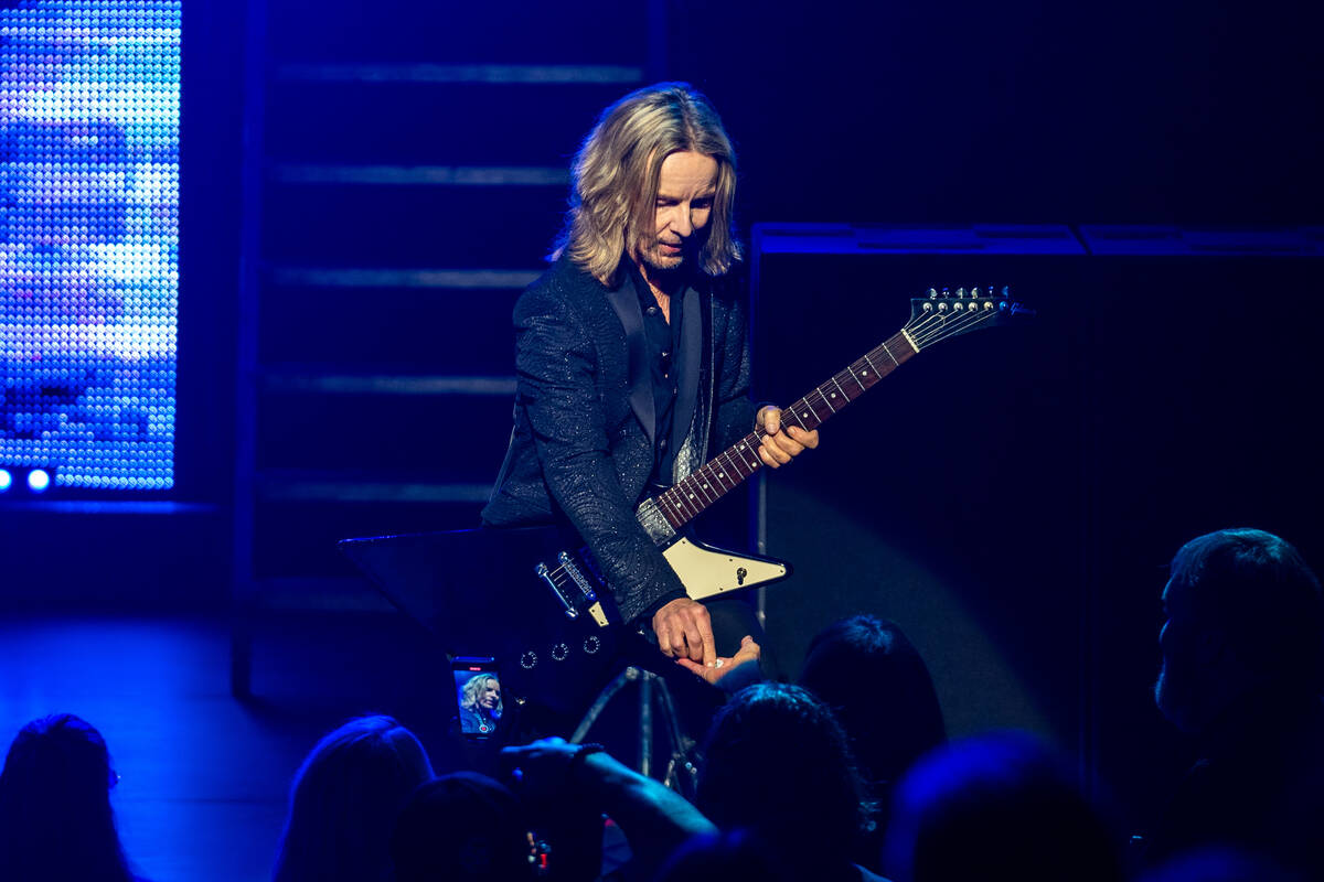 Tommy Shaw of Styx is shown at the band's return to The Venetian Theatre on Friday, Jan. 27, 20 ...