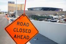 Eastbound Hacienda Avenue at the intersection with Valley View Boulevard is closed to through t ...