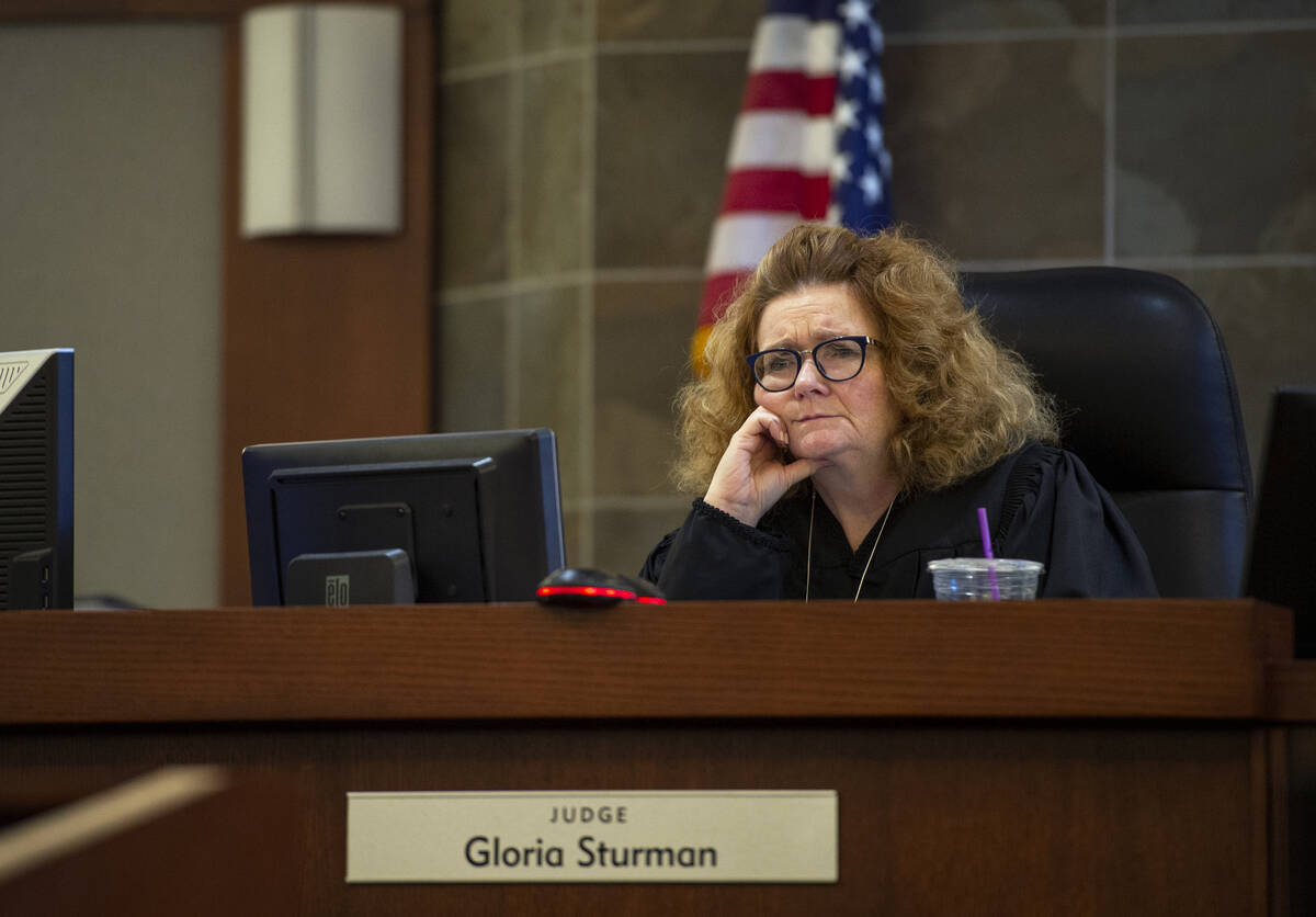 District Judge Gloria Sturman presides over a case at the Regional Justice Center in Las Vegas ...