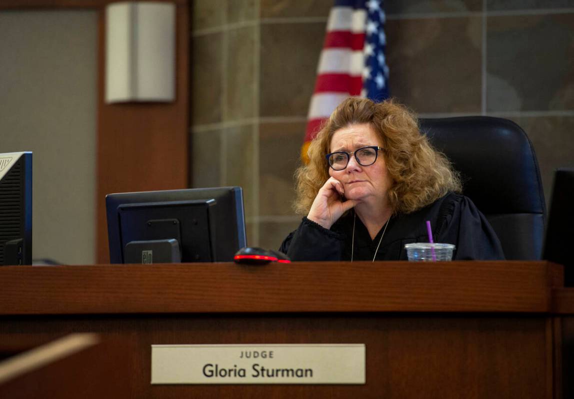 District Judge Gloria Sturman presides over a case at the Regional Justice Center in Las Vegas ...