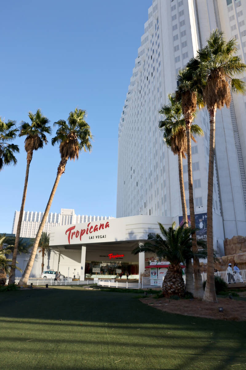 The Tropicana is shown on the Strip in Las Vegas on Monday, Jan. 29, 2024. The property is sche ...