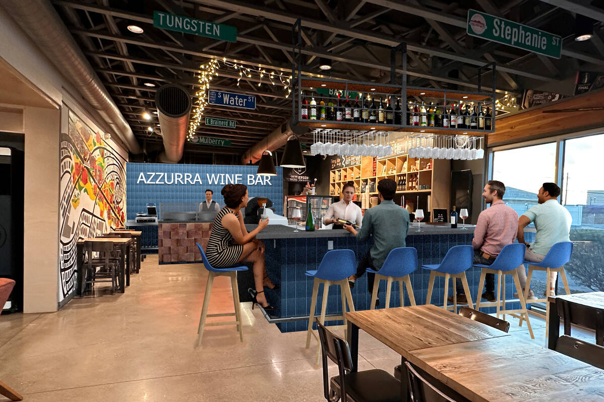 A rendering of Azzurra Wine Bar, which is set to debut in May 2024 on South Water Street,, in H ...